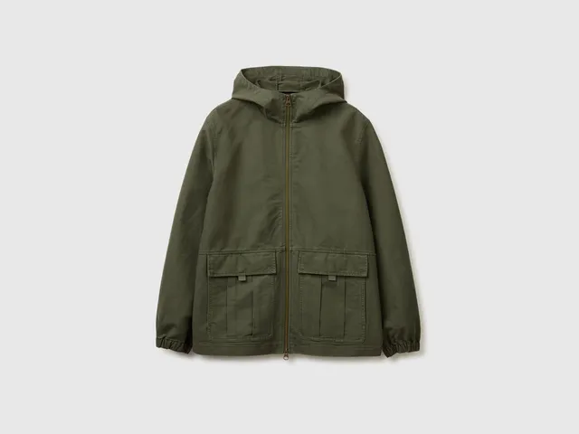 United Colors of Benetton giacca corta cotone M 2OAEUN076 cappuccio