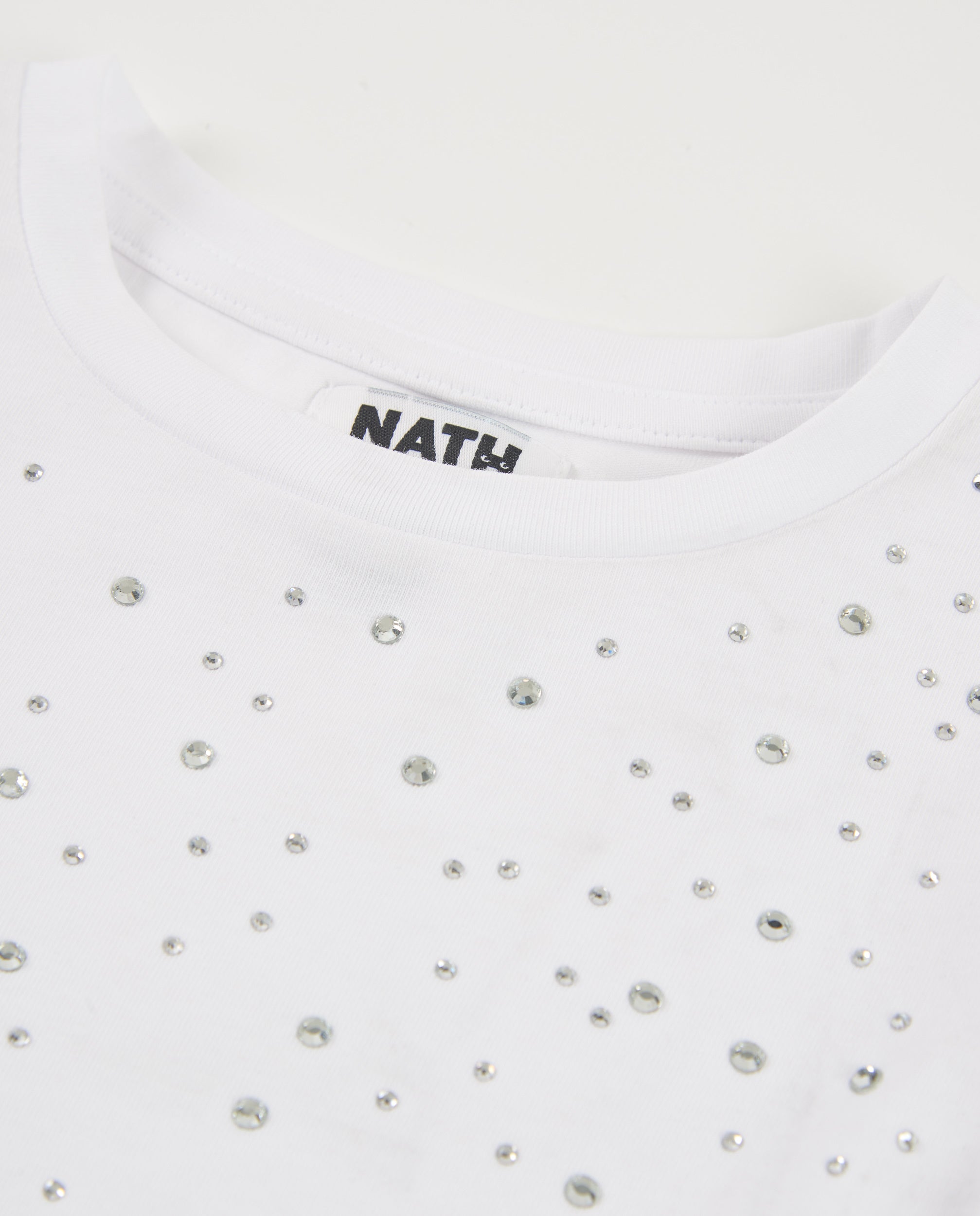 TucTuc Magliette T-shirt bambina bianca maniche lunghe brillanti