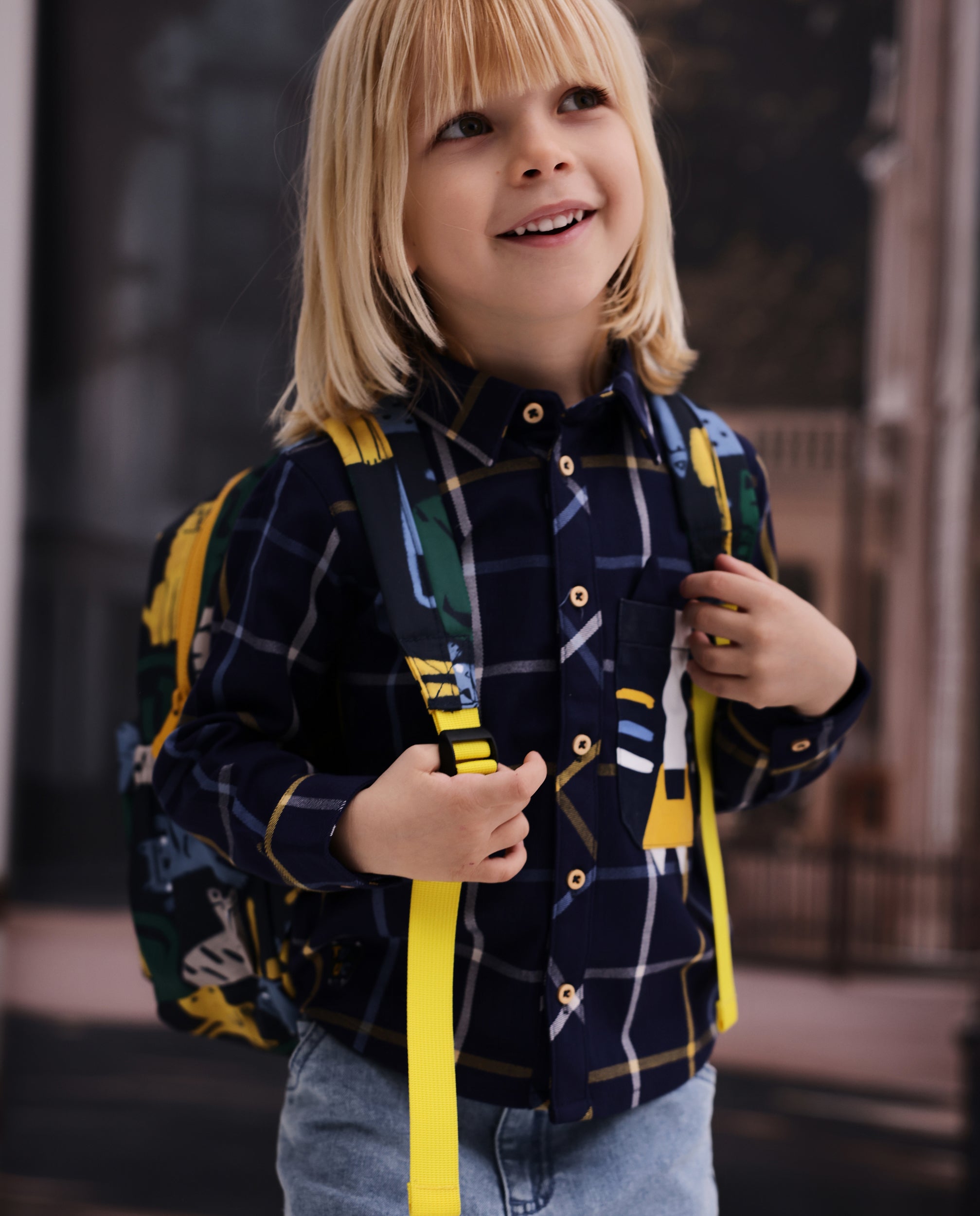 TucTuc Camicette Camicia Bambino Blu Quadri Bottoni
