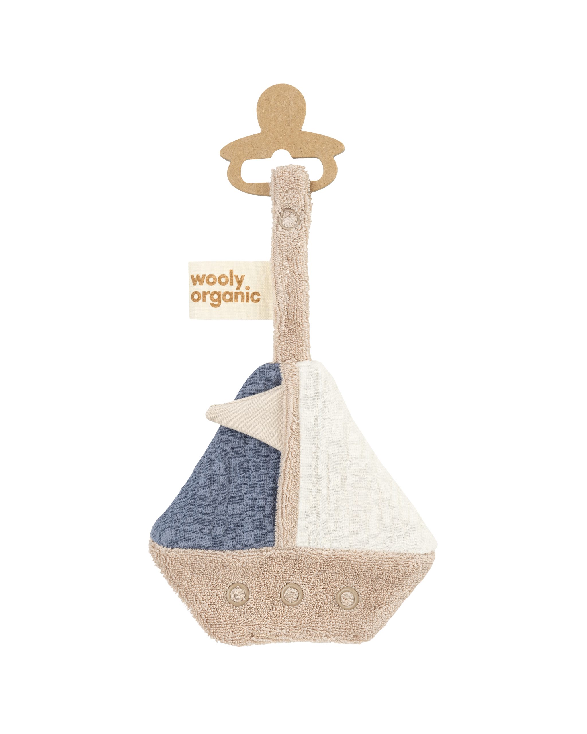 Woolly Organic Baby Bibs Pacifier Holder Boat SS27 portaciuccio