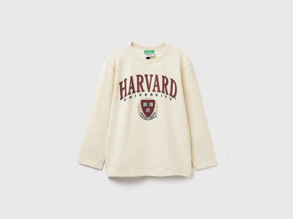 United Colors of Benetton t-shirt Harvard manica lunga cotone M