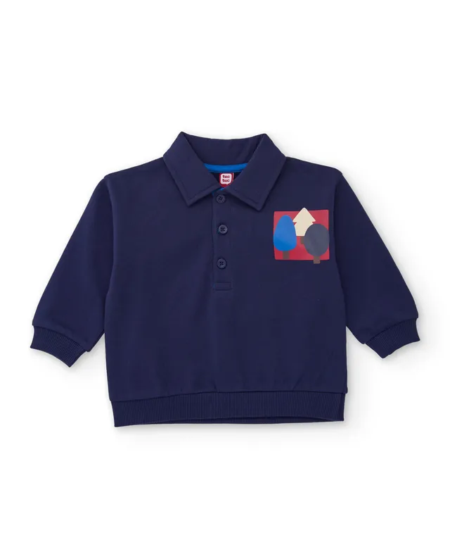 TucTuc Camicette Polo bambino felpa blu navy stampa
