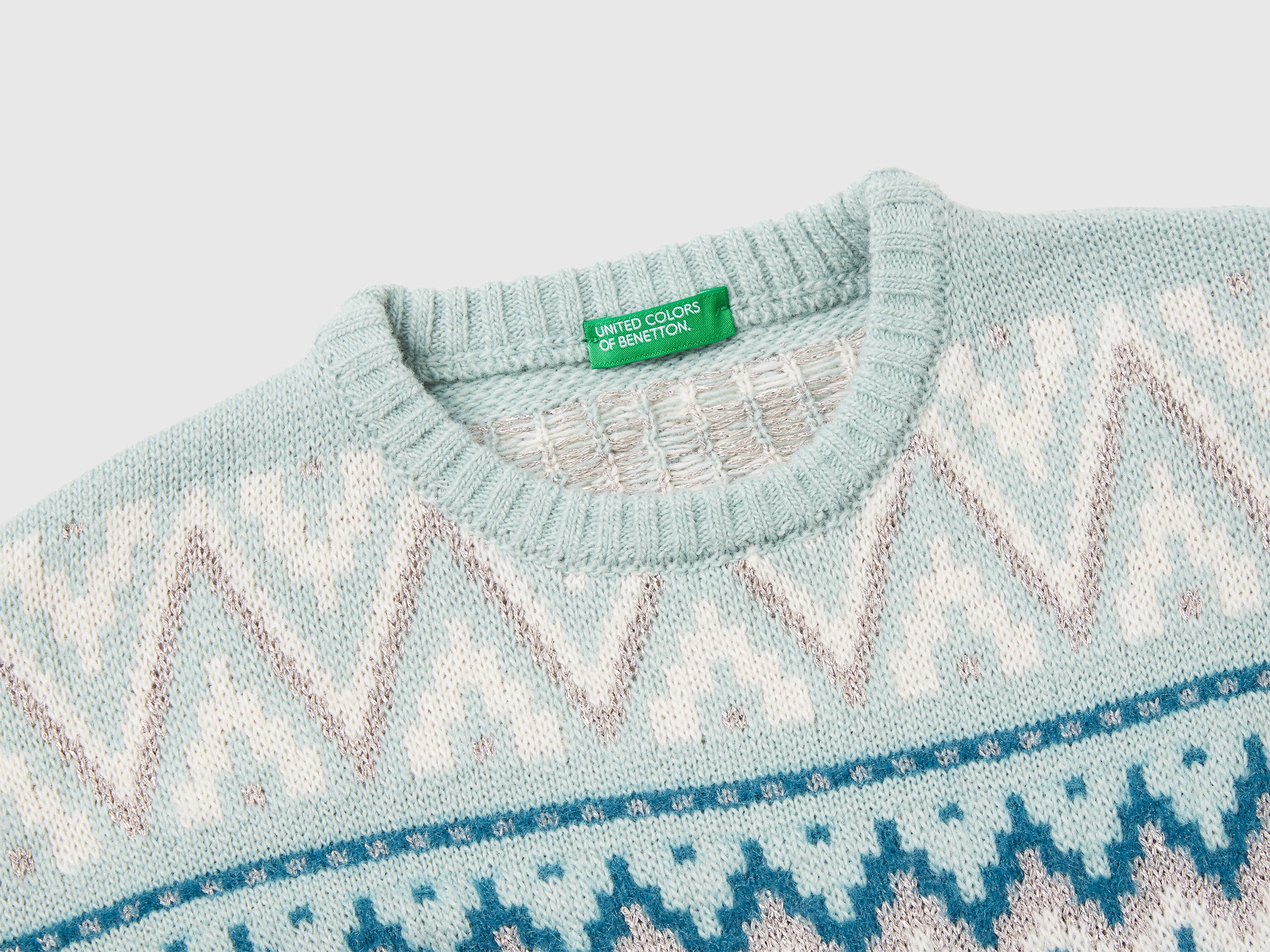 United Colors of Benetton Maglione Jacquard Misto Lana L