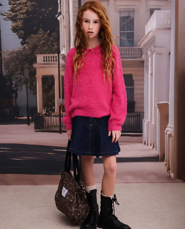 TucTuc Gonne Gonna Bambina Denim Blu Svasata Cotone
