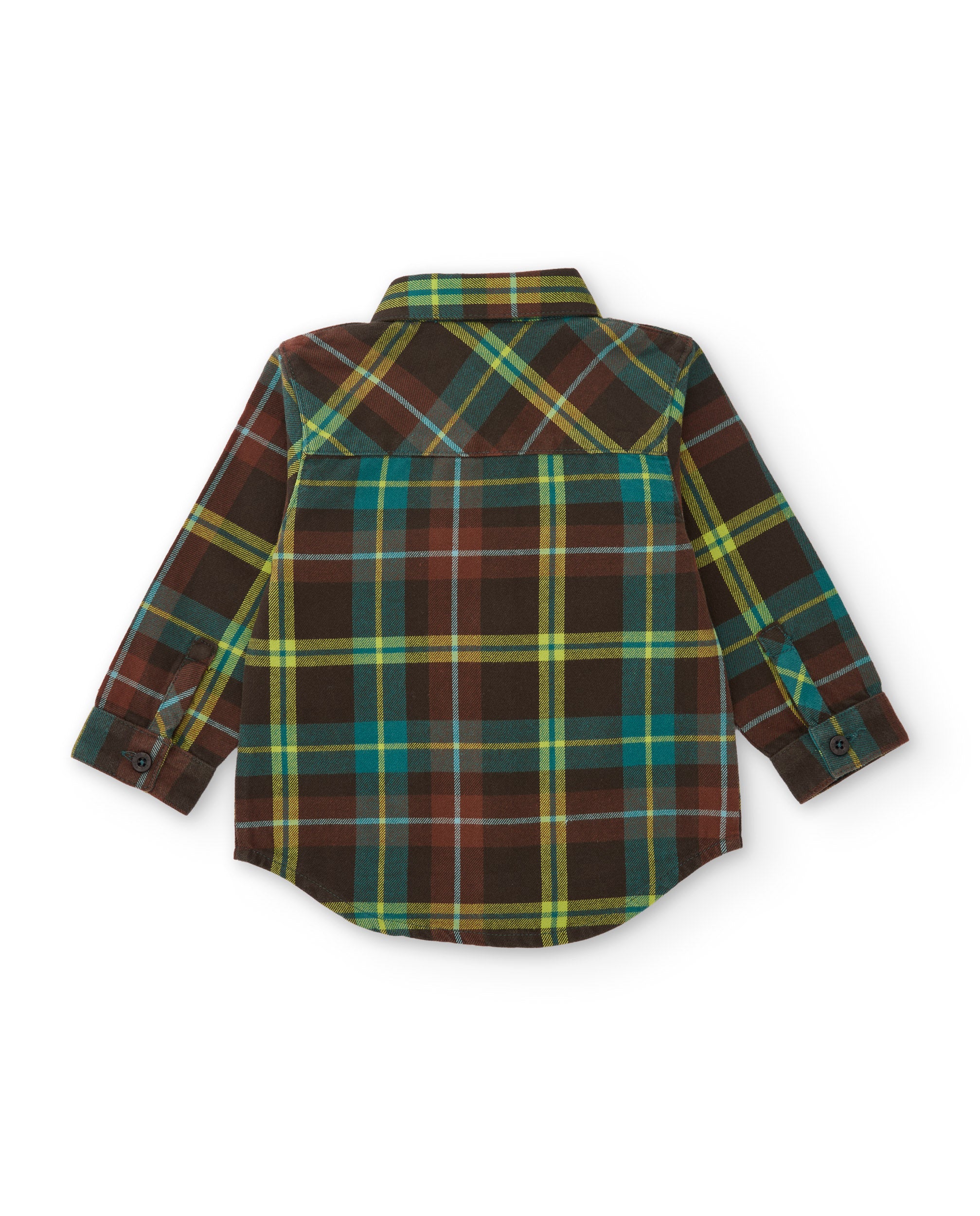 TucTuc Camicette camicia tartan marrone doppia tasca