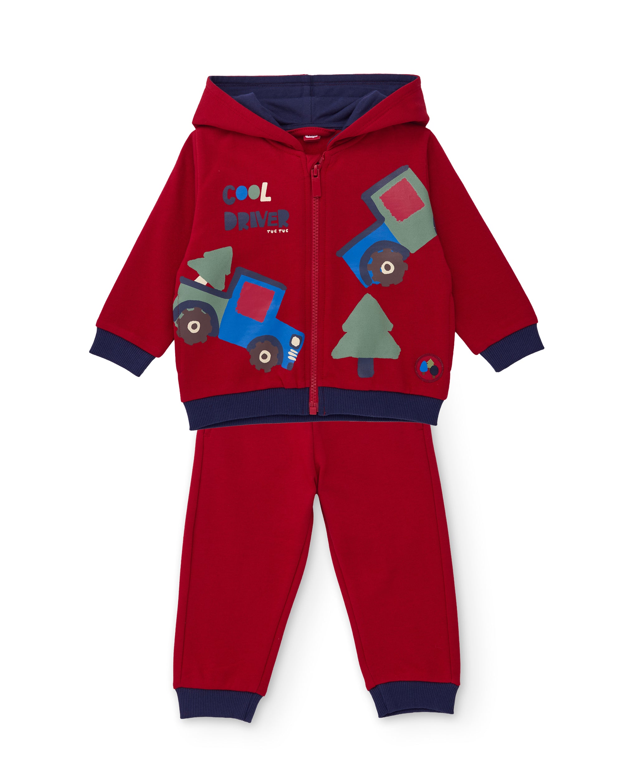 TucTuc Completi Bambino Felpa Rosso Cappuccio Cotone