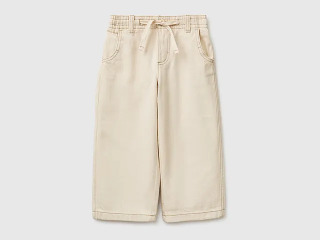Benetton Trousers pantaloni loose fit cotone bimbo 104