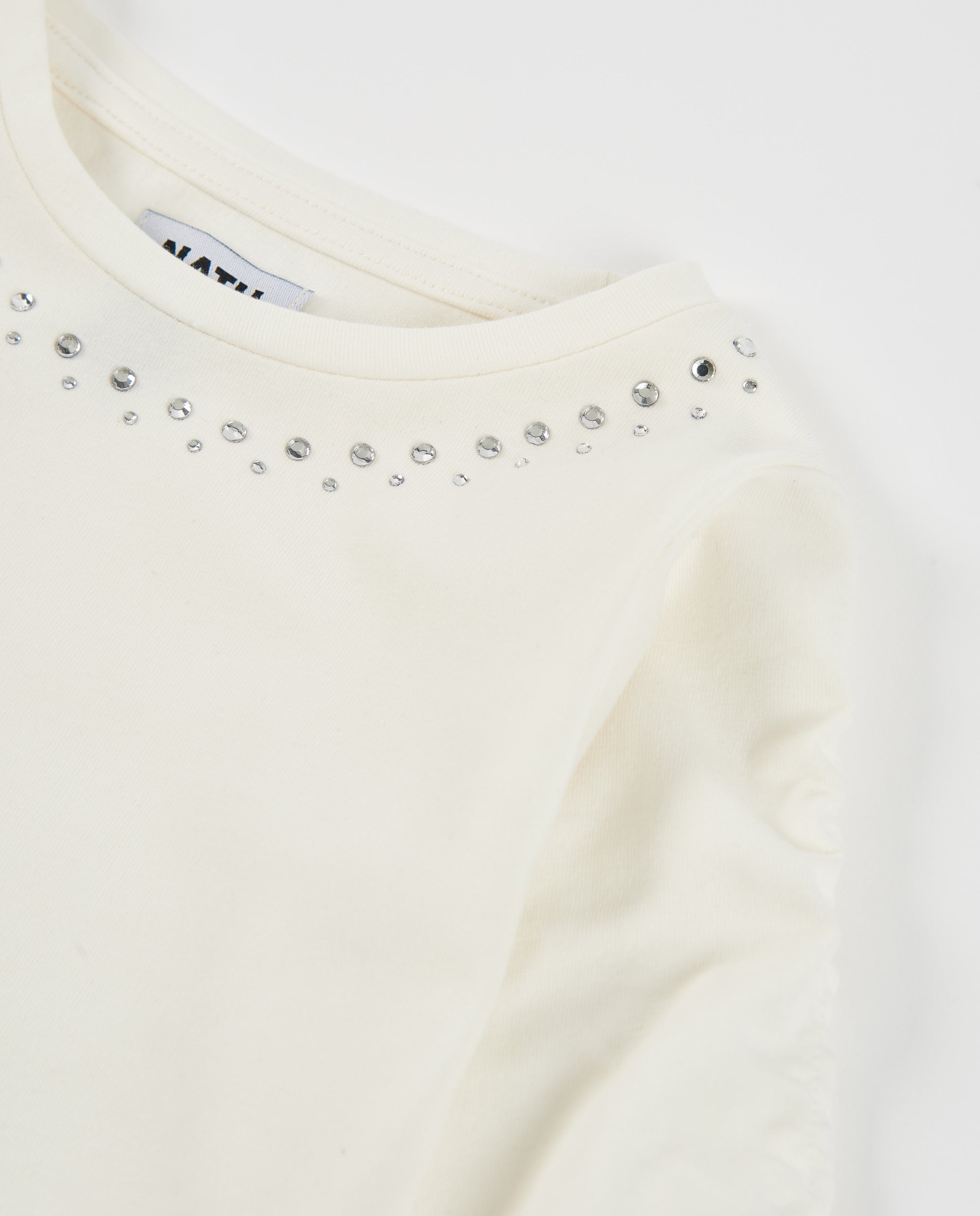 TucTuc Magliette maglia bambina bianco scollo brillanti