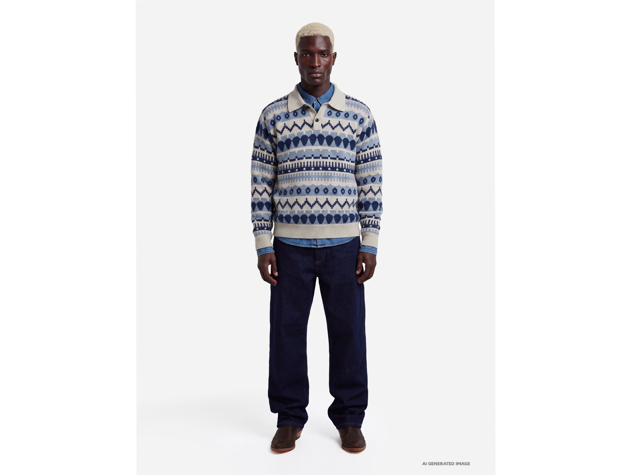 United Colors of Benetton polo jacquard misto lana
