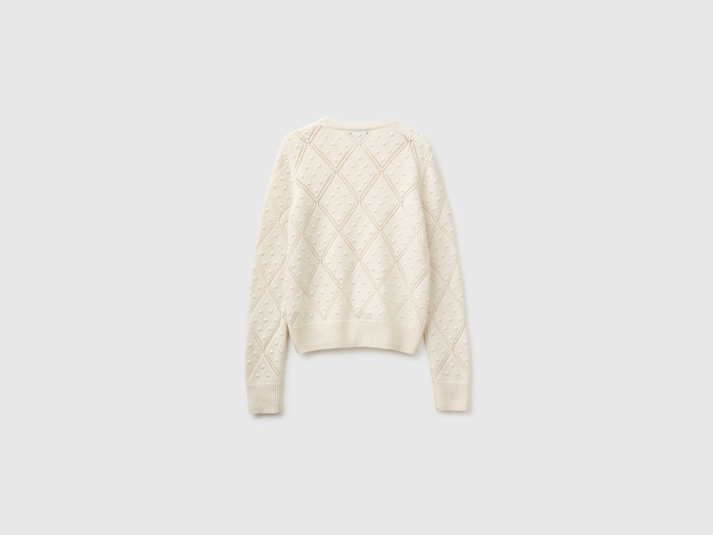 United Colors of Benetton Maglione Lana Girocollo Traforato Rombi