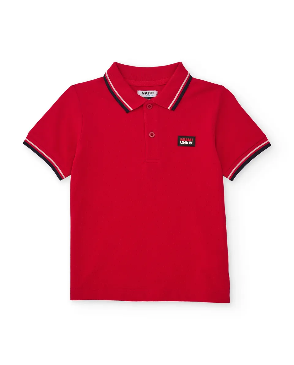 TucTuc Camicette Polo Bambino Rossa Maglia Colletto Contrasto