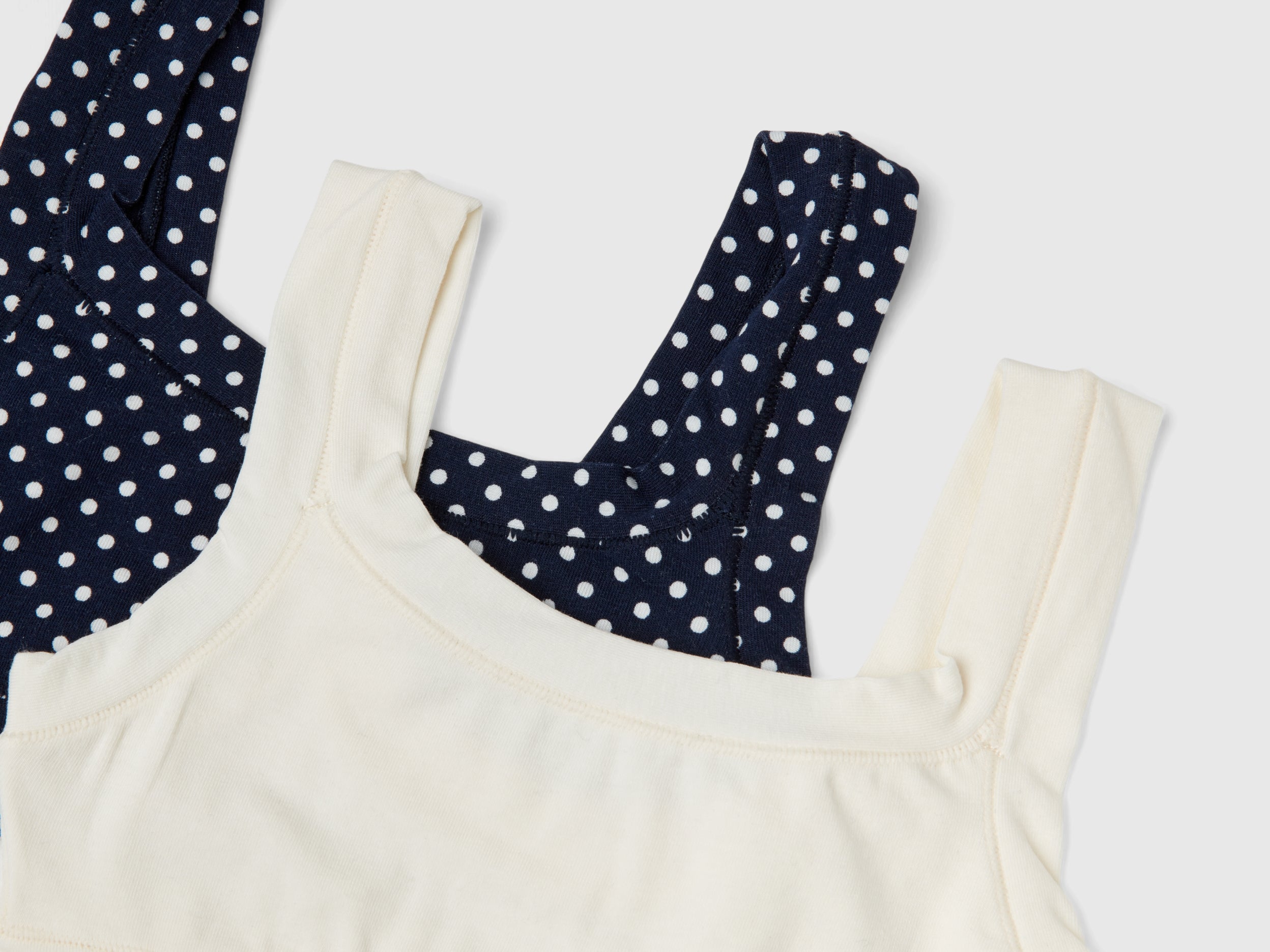 United Colors of Benetton Set 2 Top Reggiseno Cotone Bio tinta unita