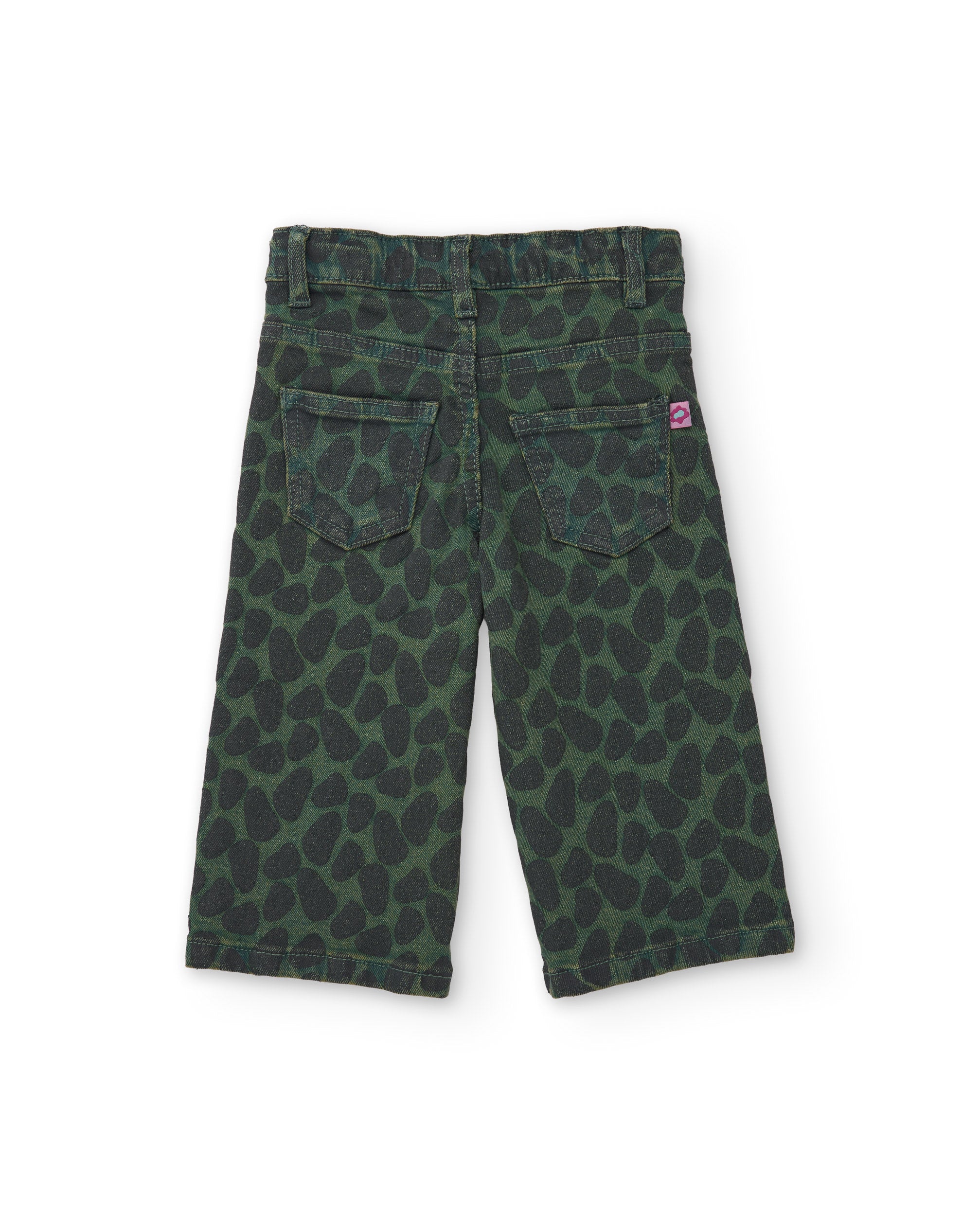 TucTuc Pantaloni Bambina Verde Cotone Animalier 5 Tasche