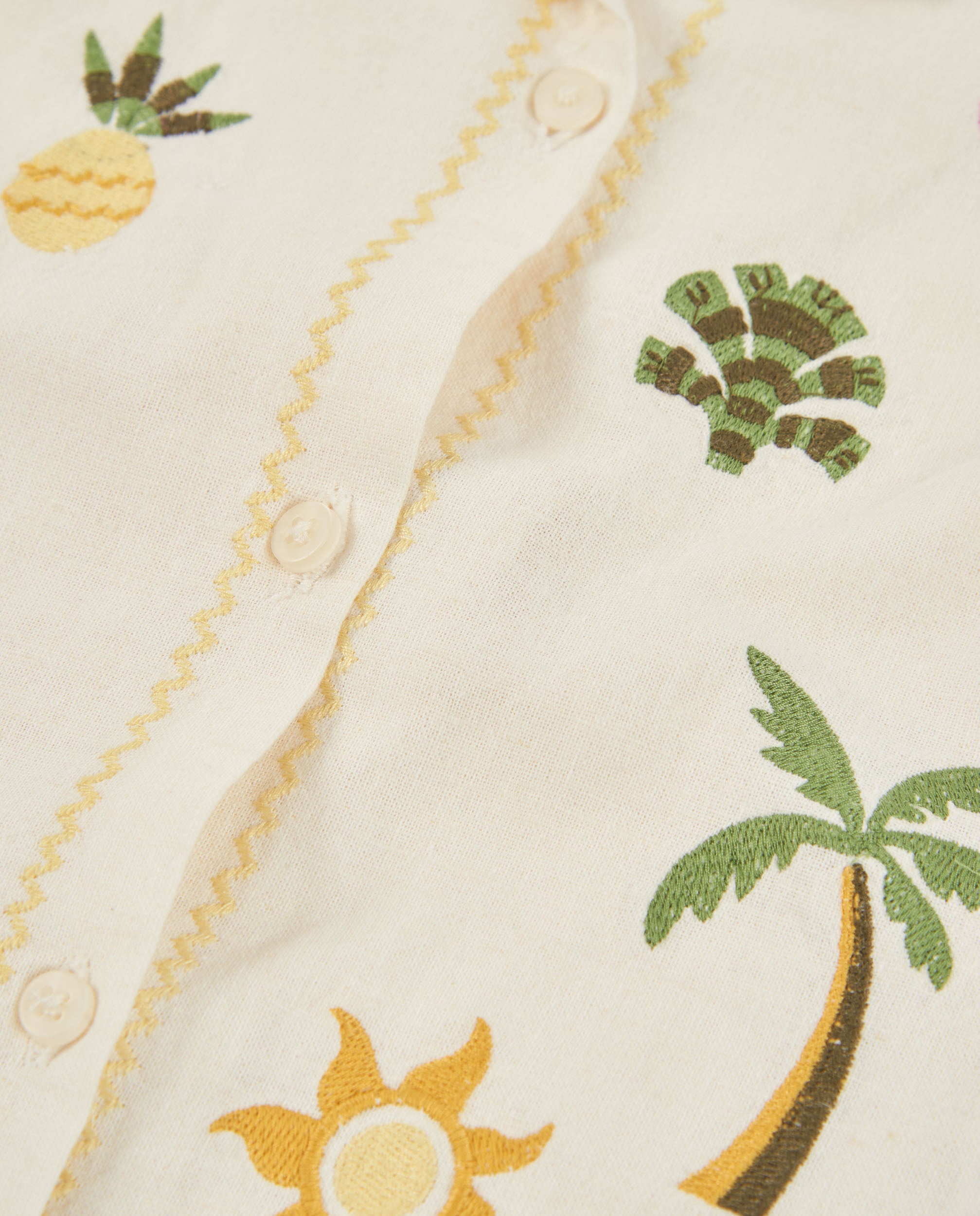 TucTuc Camicette Camicia Bambina Beige Ricami Colorati