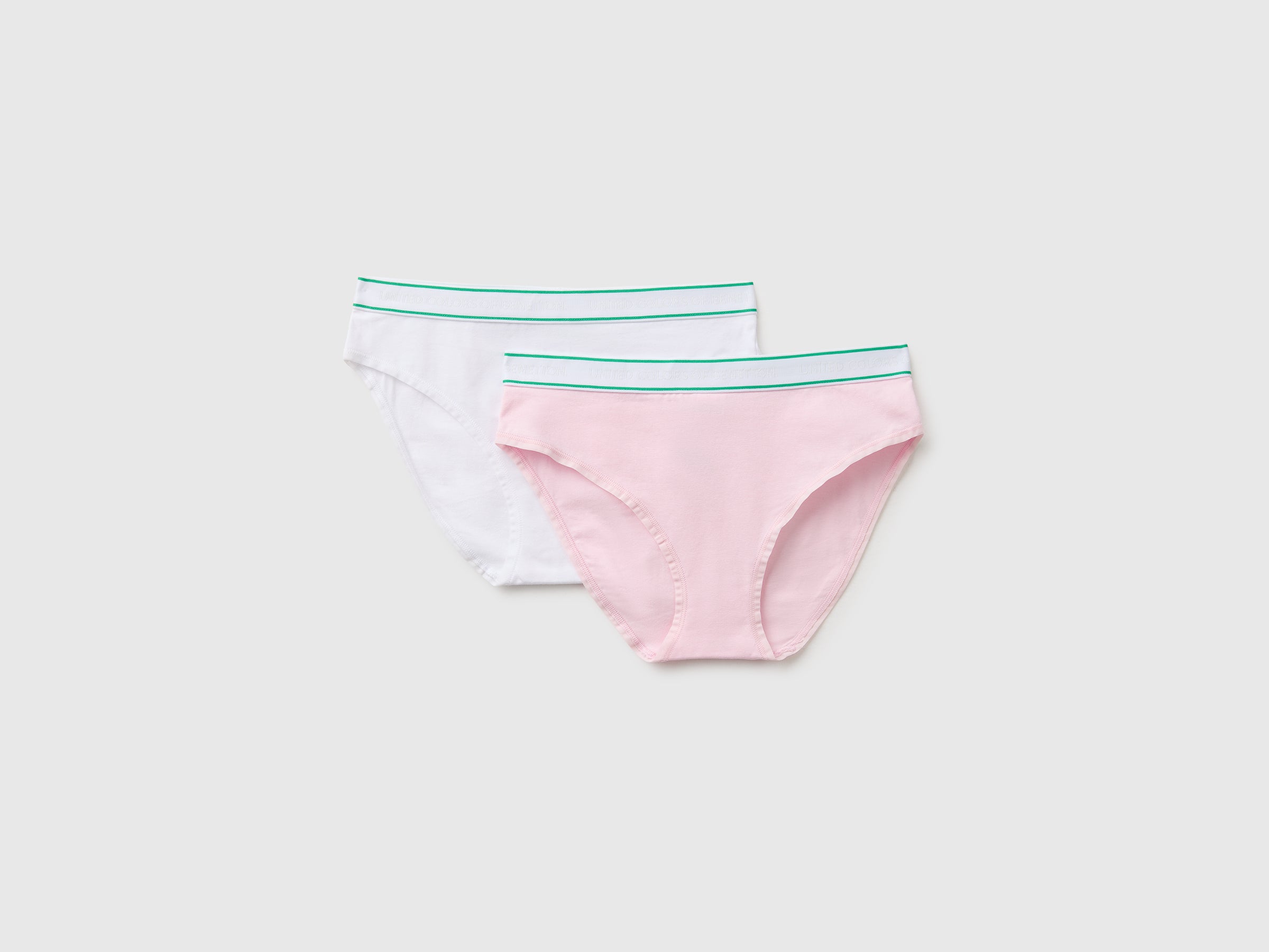 United Colors of Benetton Slip bimba cotone 2 pezzi bianco rosa