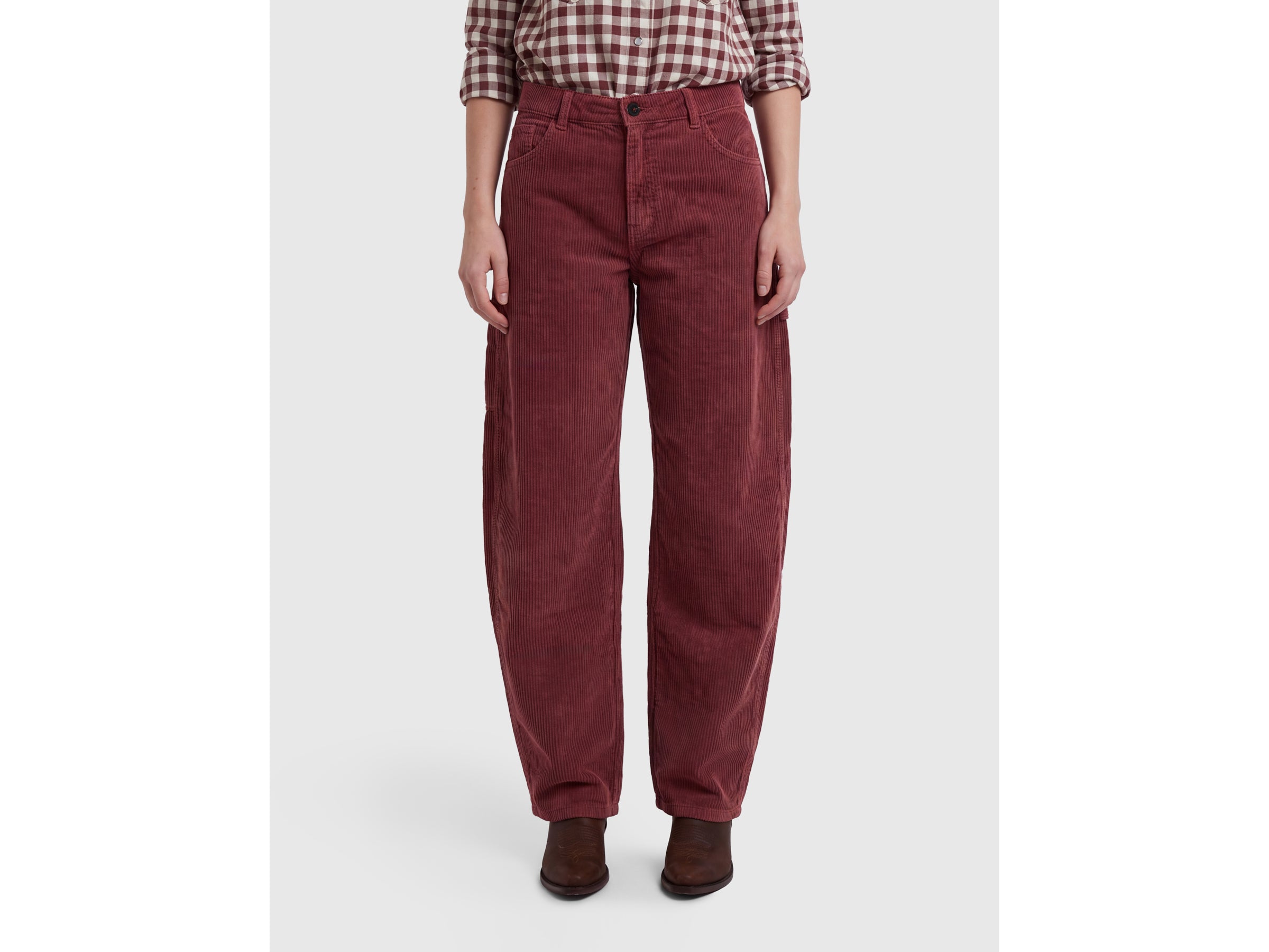 United Colors of Benetton Pantaloni 27 velluto cotone barrel