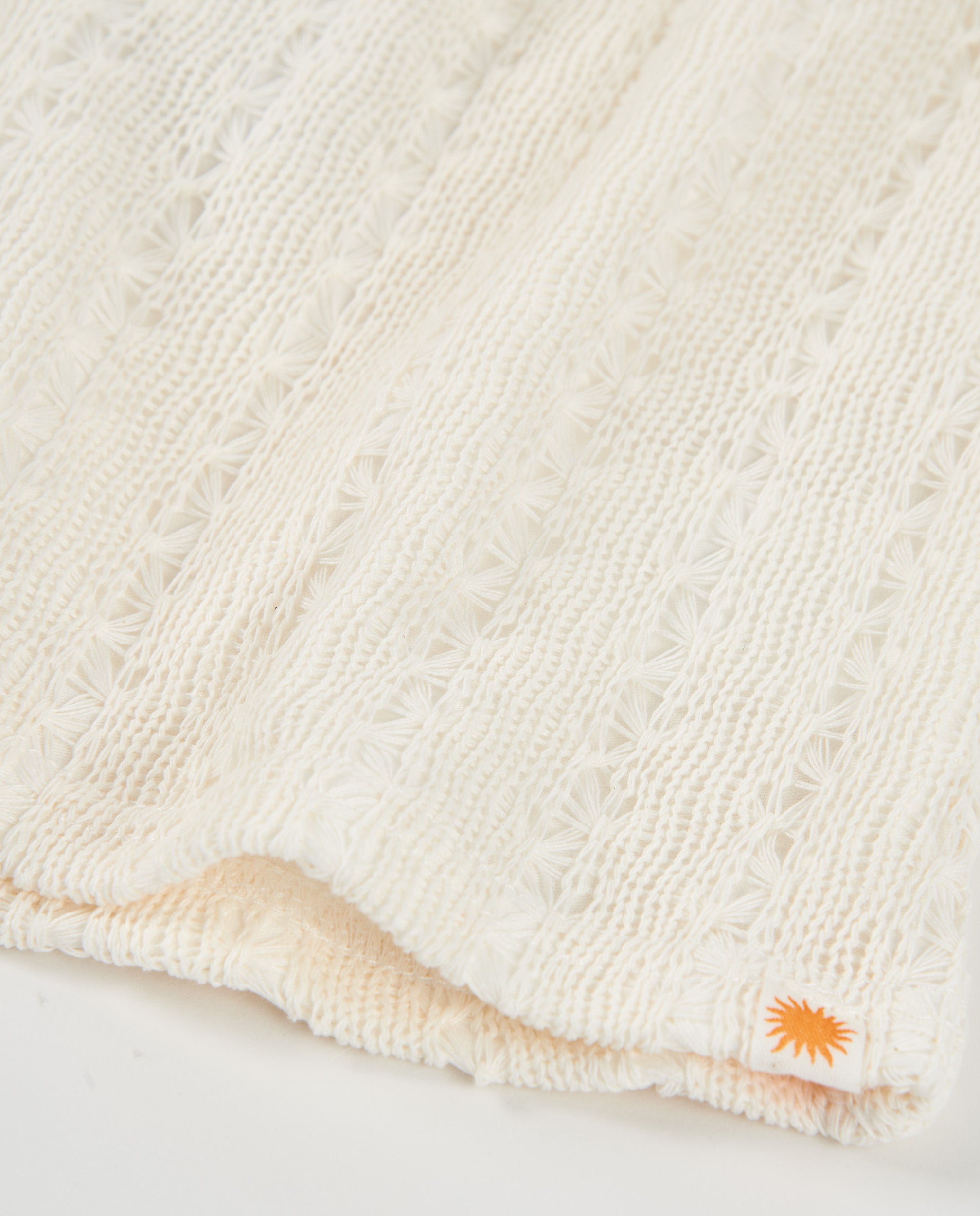 TucTuc Magliette Top Bambina Bianco Traforato Spalline