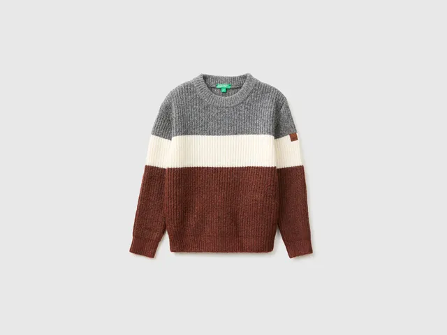 United Colors of Benetton Maglione lana righe girocollo easy care