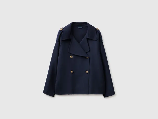 United Colors of Benetton Cappotto Corto S lana doppiopetto