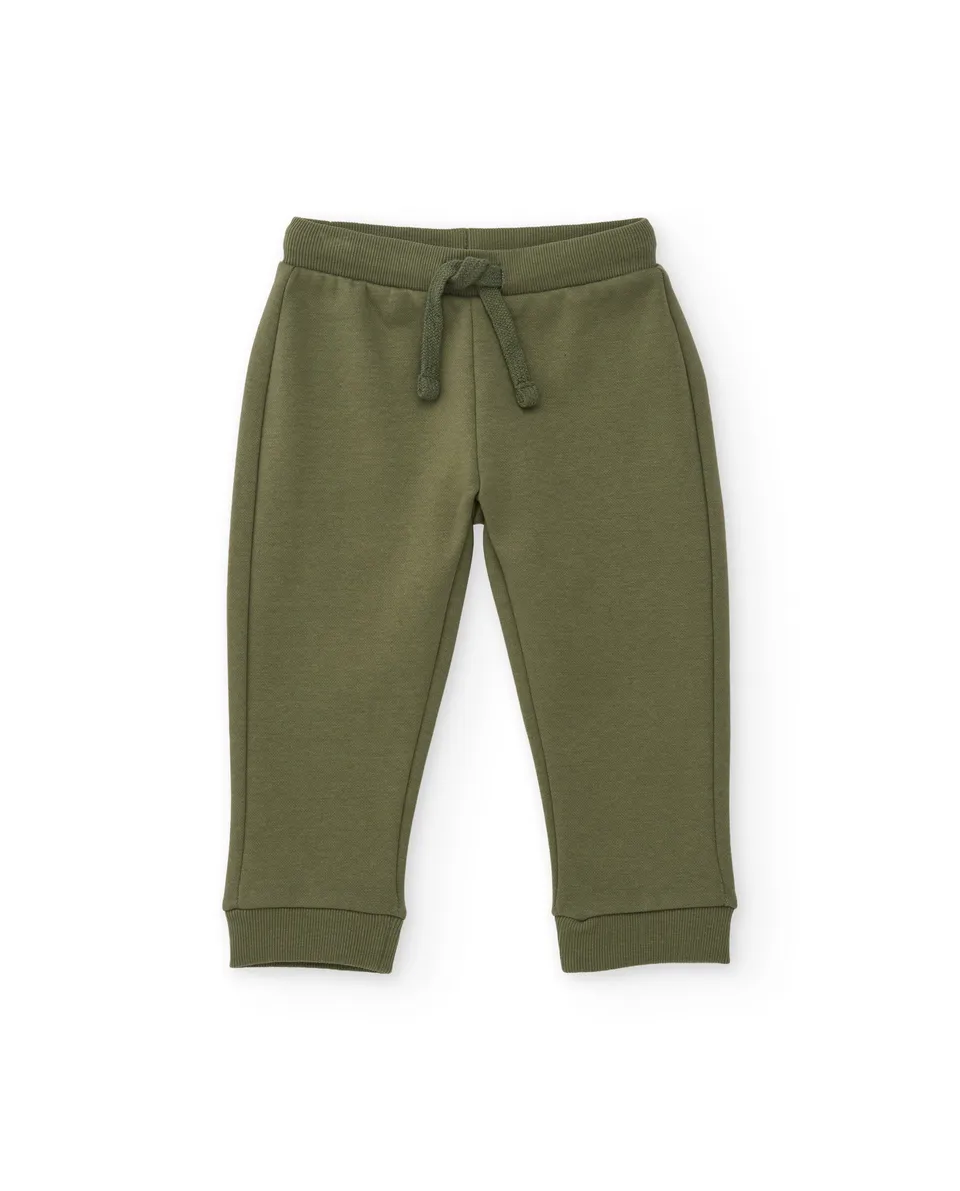 TucTuc Pantaloni felpa bambino verde oliva cotone