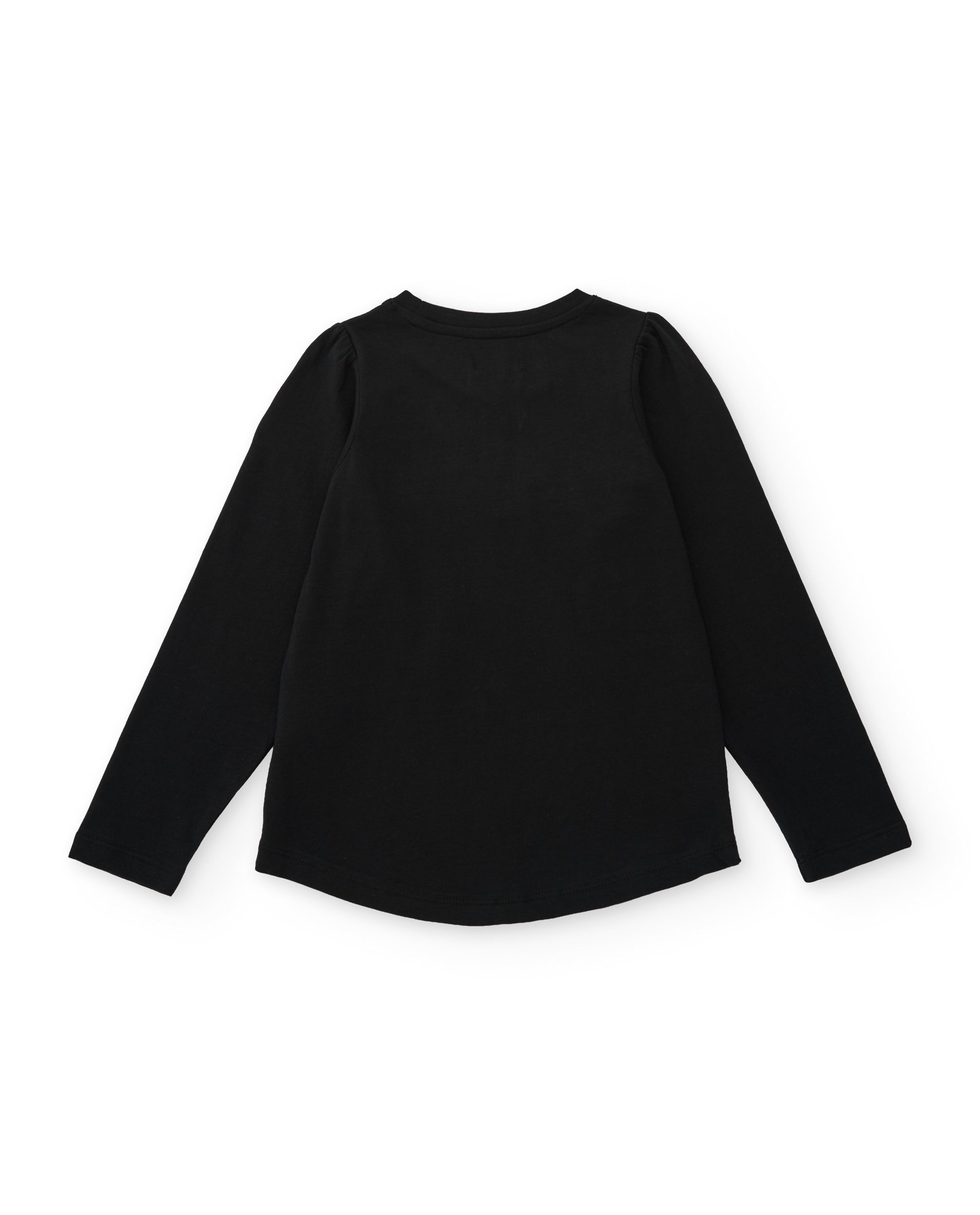 TucTuc Magliette Maglia Bambina Nero Manica Lunga con Fiocco