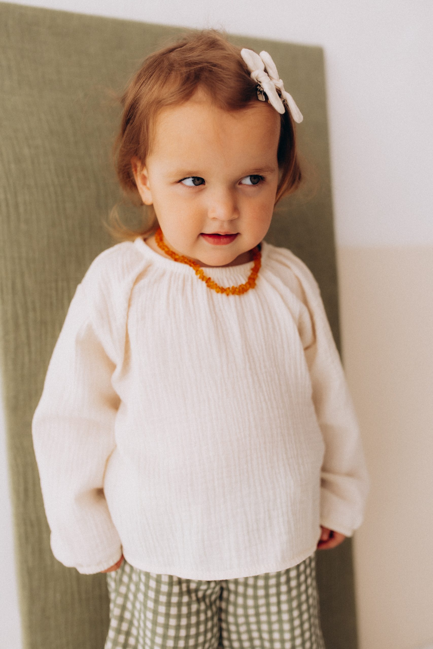 Woolly Organic Blouse camicia mussola cotone organico Ecru