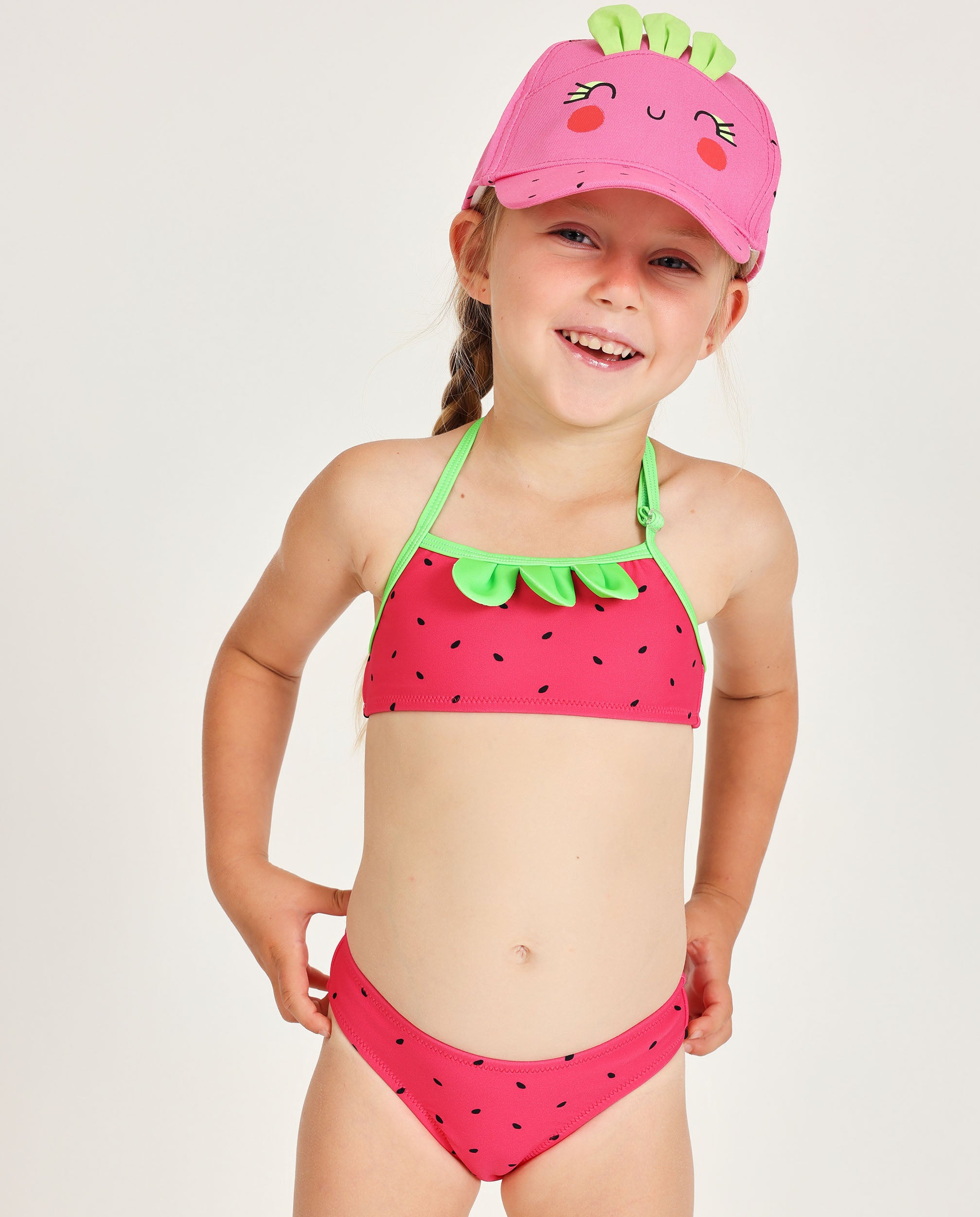TucTuc Costumi Da Bagno bikini bambina rosso fucsia fascia