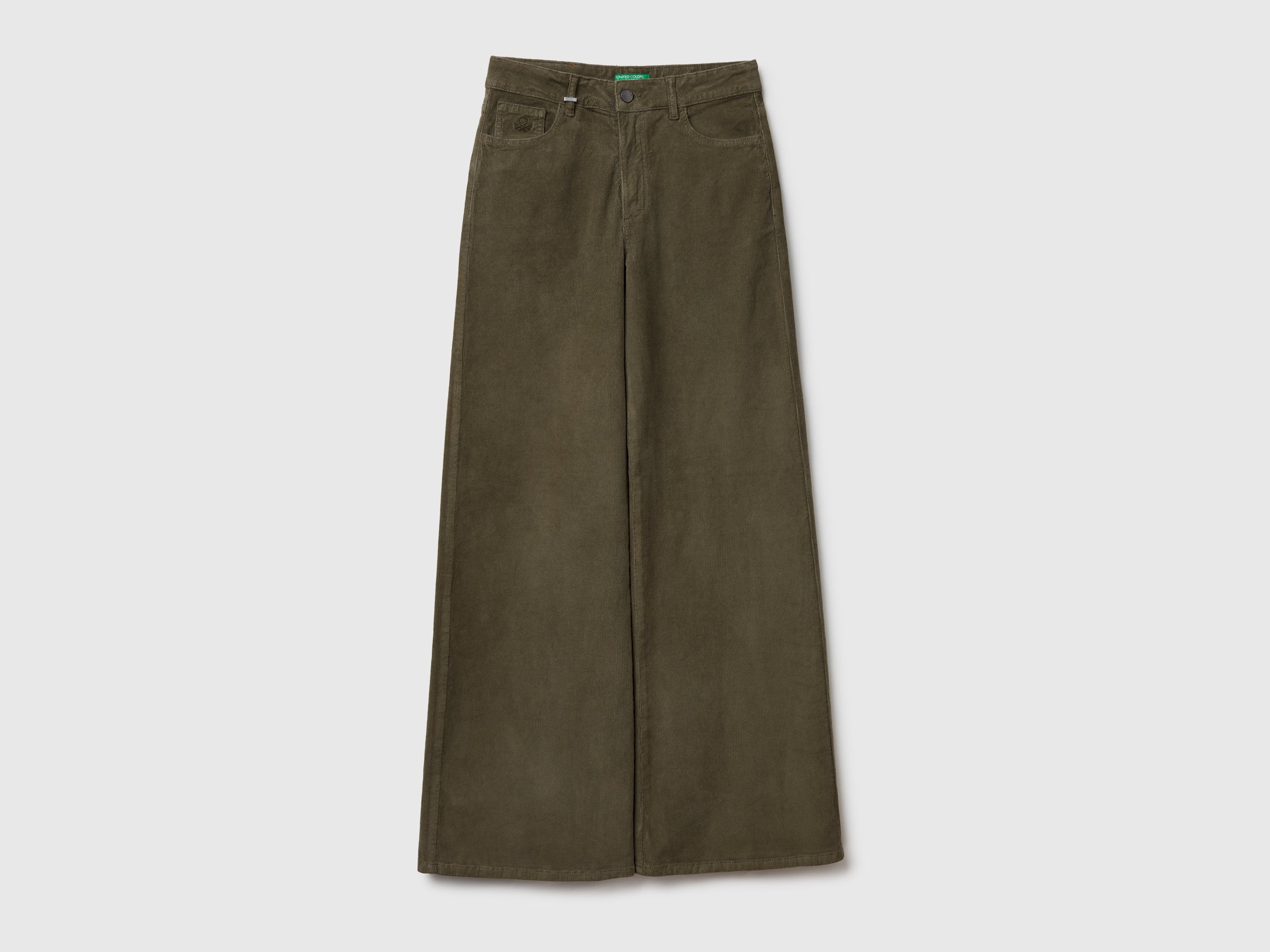 United Colors of Benetton pantaloni velluto wide fit cotone