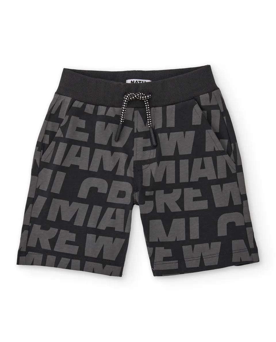 TucTuc Bermuda Pantaloncini Bambino Nero Lettere
