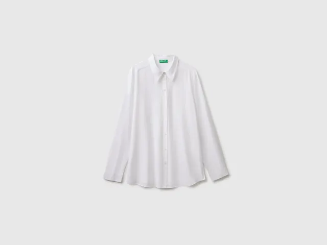 United Colors of Benetton Camicia Viscosa Oversize M Tinta Unita