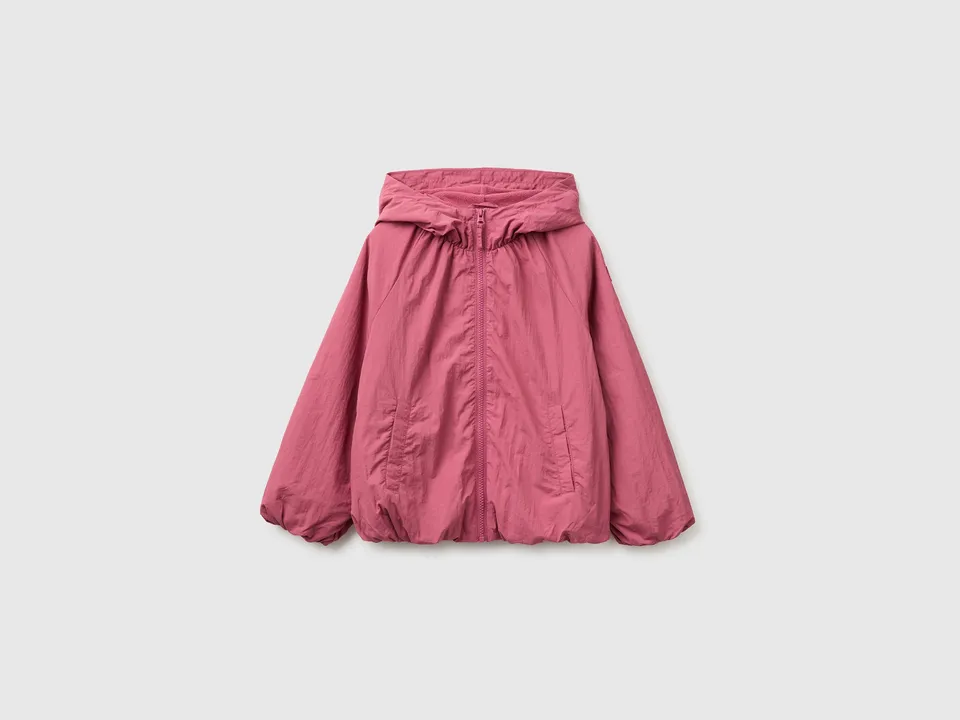 United Colors of Benetton Giacca Nylon Rain Defender Cappuccio Oversize