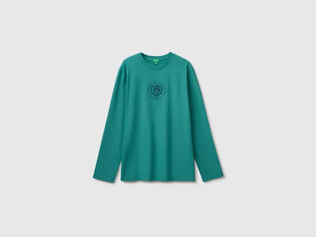 United Colors of Benetton T-shirt print embroidery maglietta cotone bio