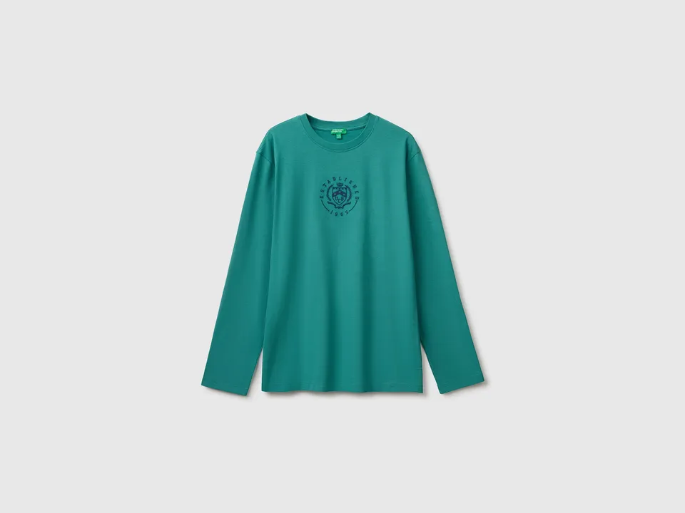 United Colors of Benetton T-shirt print embroidery maglietta cotone bio