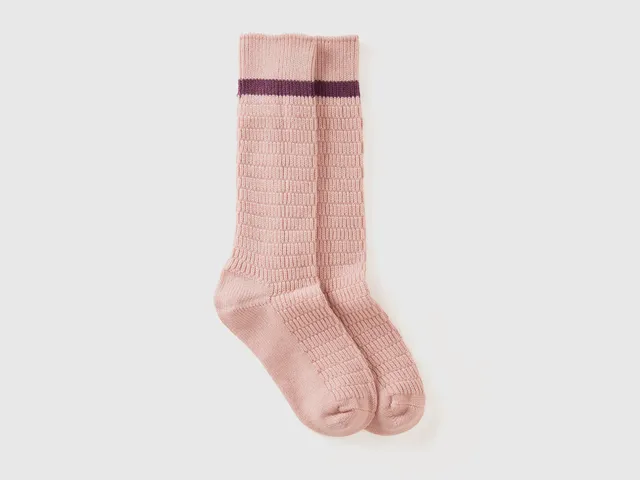 United Colors of Benetton calze cotone riga contrasto taglia OS
