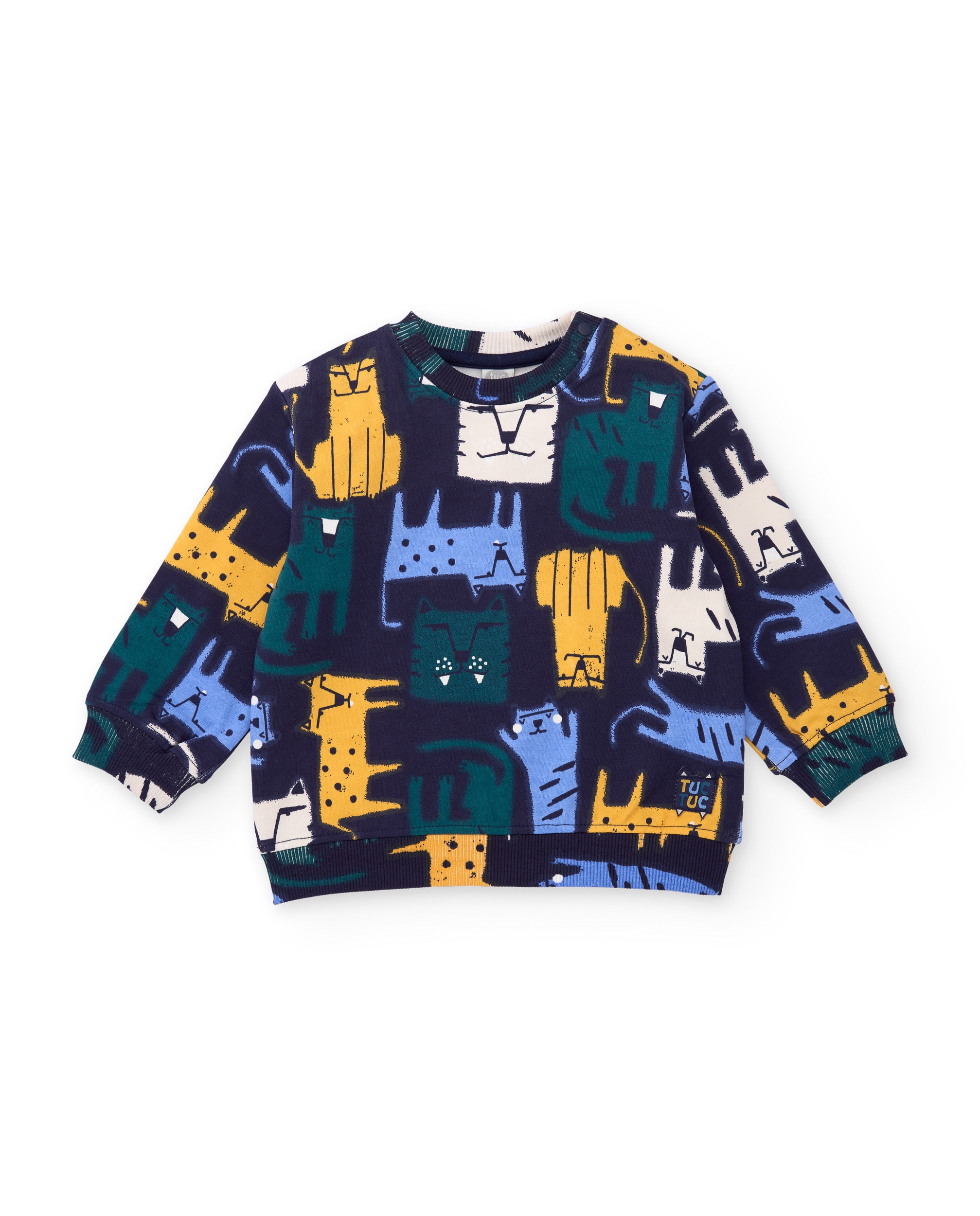 TucTuc Completi Completo bambino tigri blu navy felpato