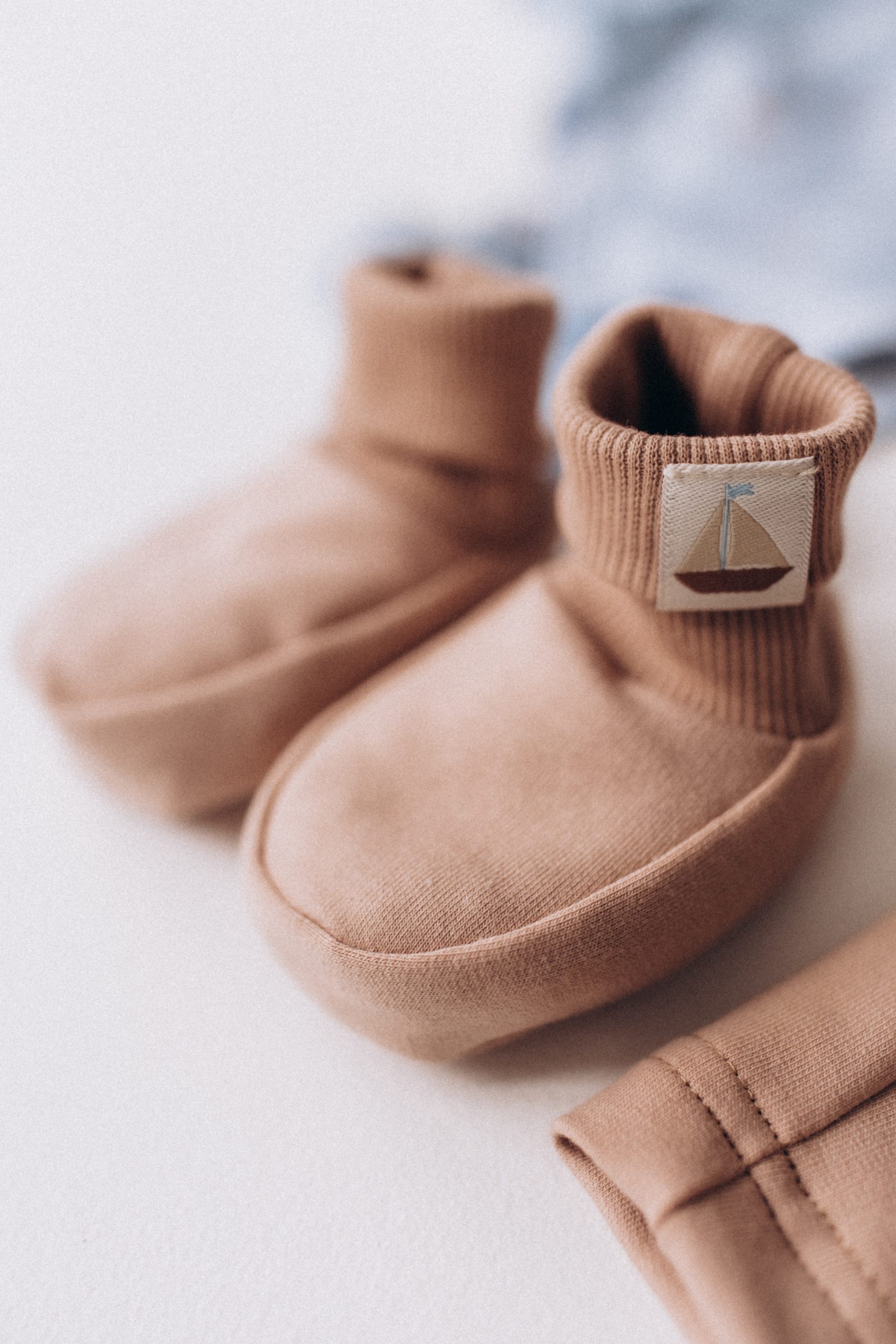 Woolly Organic Booties Label SS27 scarpine neonato cotone