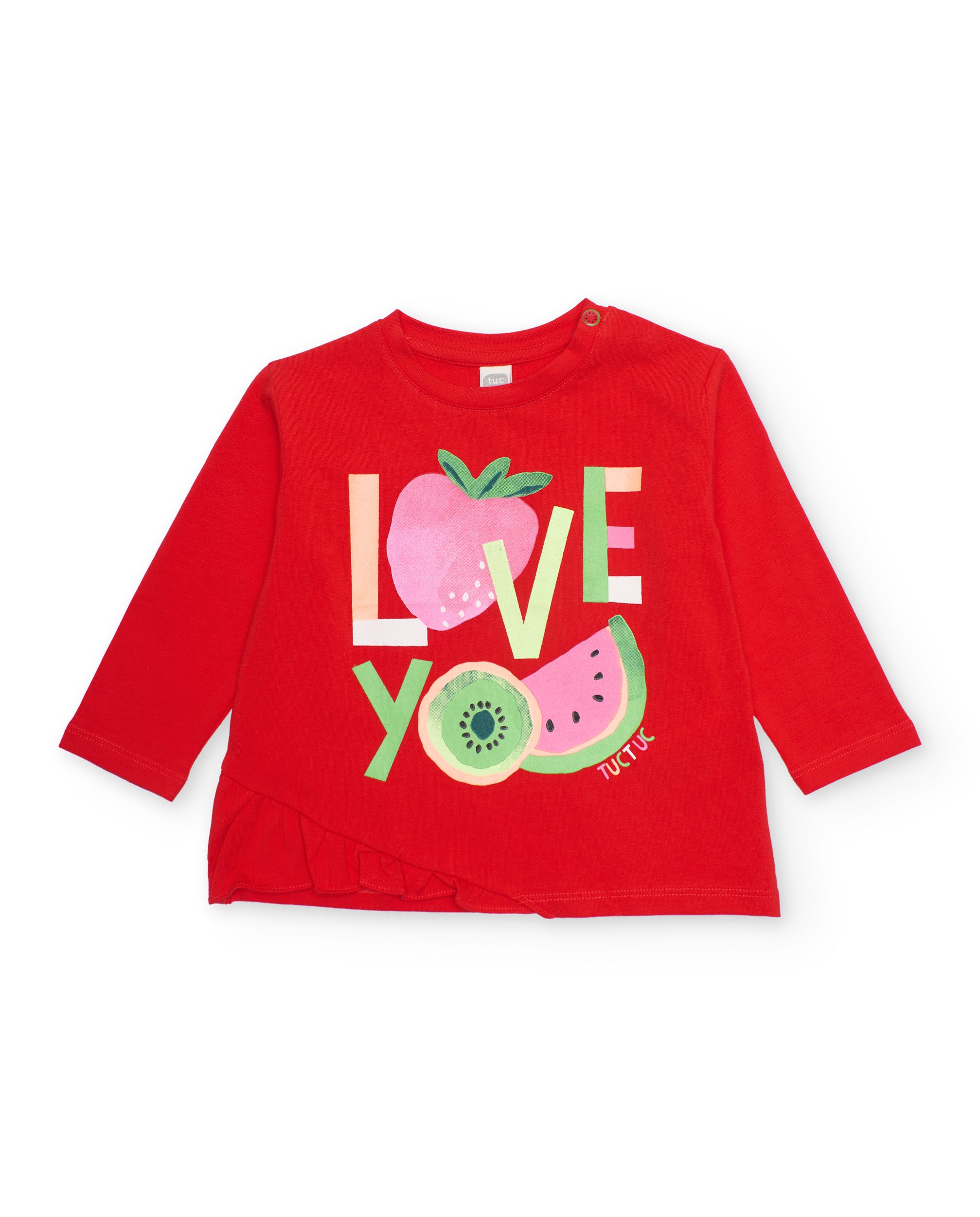 TucTuc Magliette t-shirt bambina rosso love you asimmetrica