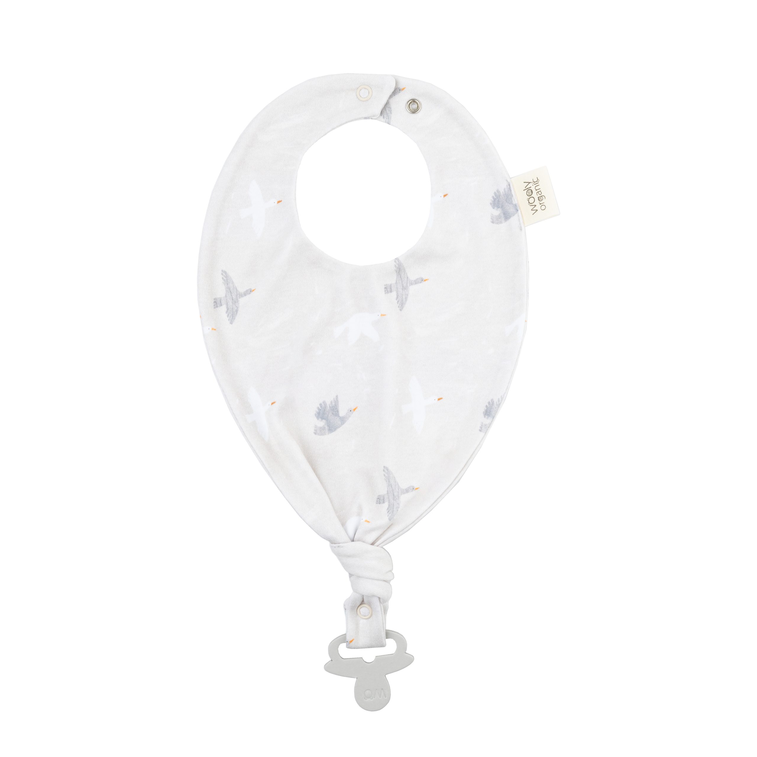 Woolly Organic Bib Clip AW25 bavaglino con clip ciuccio cotone