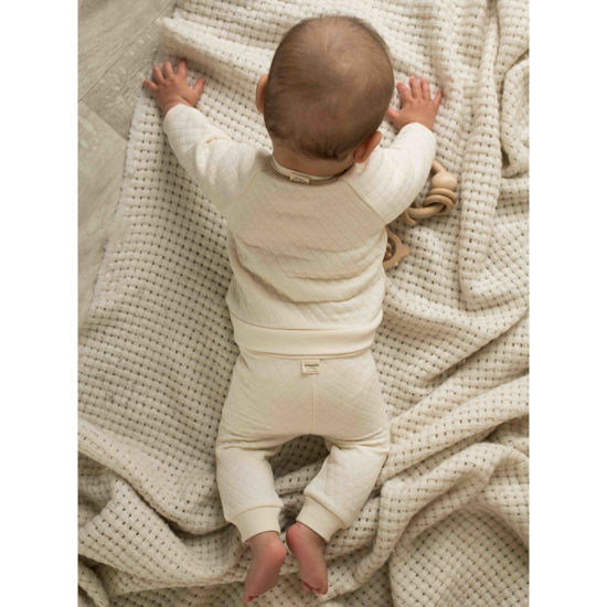 Pamboo Organic giacca neonato cotone bio crema bottoni