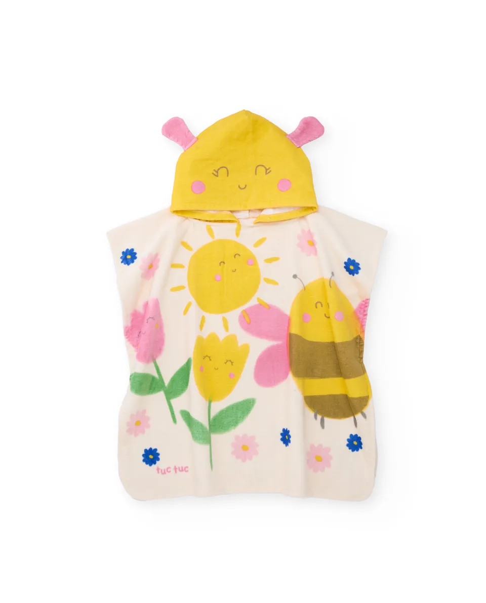 TucTuc Asciugamani Poncho Neonato Giallo con Cappuccio