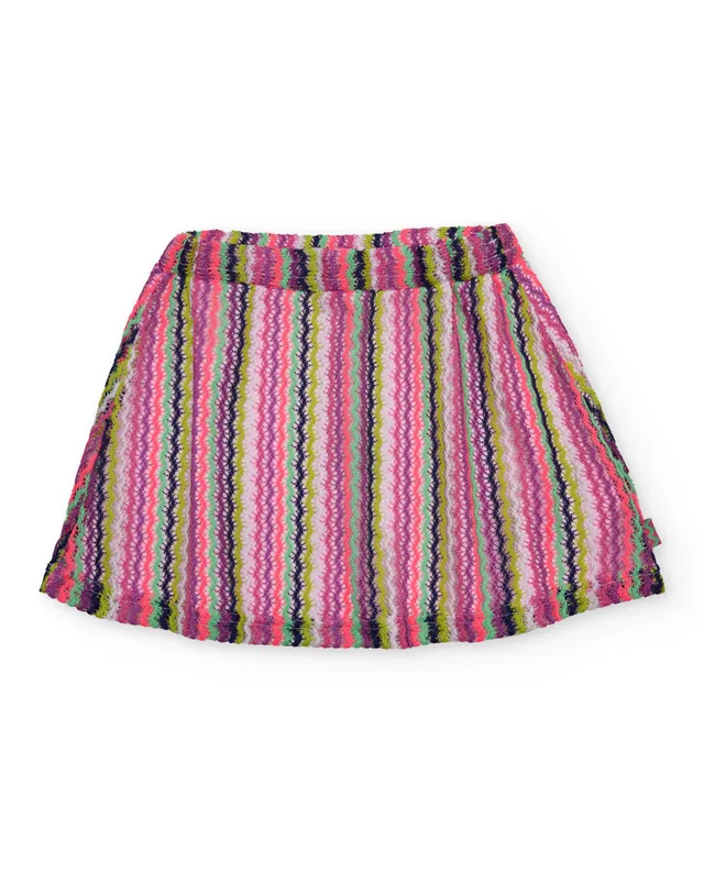 TucTuc Gonne Maglia Bambina Rosa a Righe Ondulate