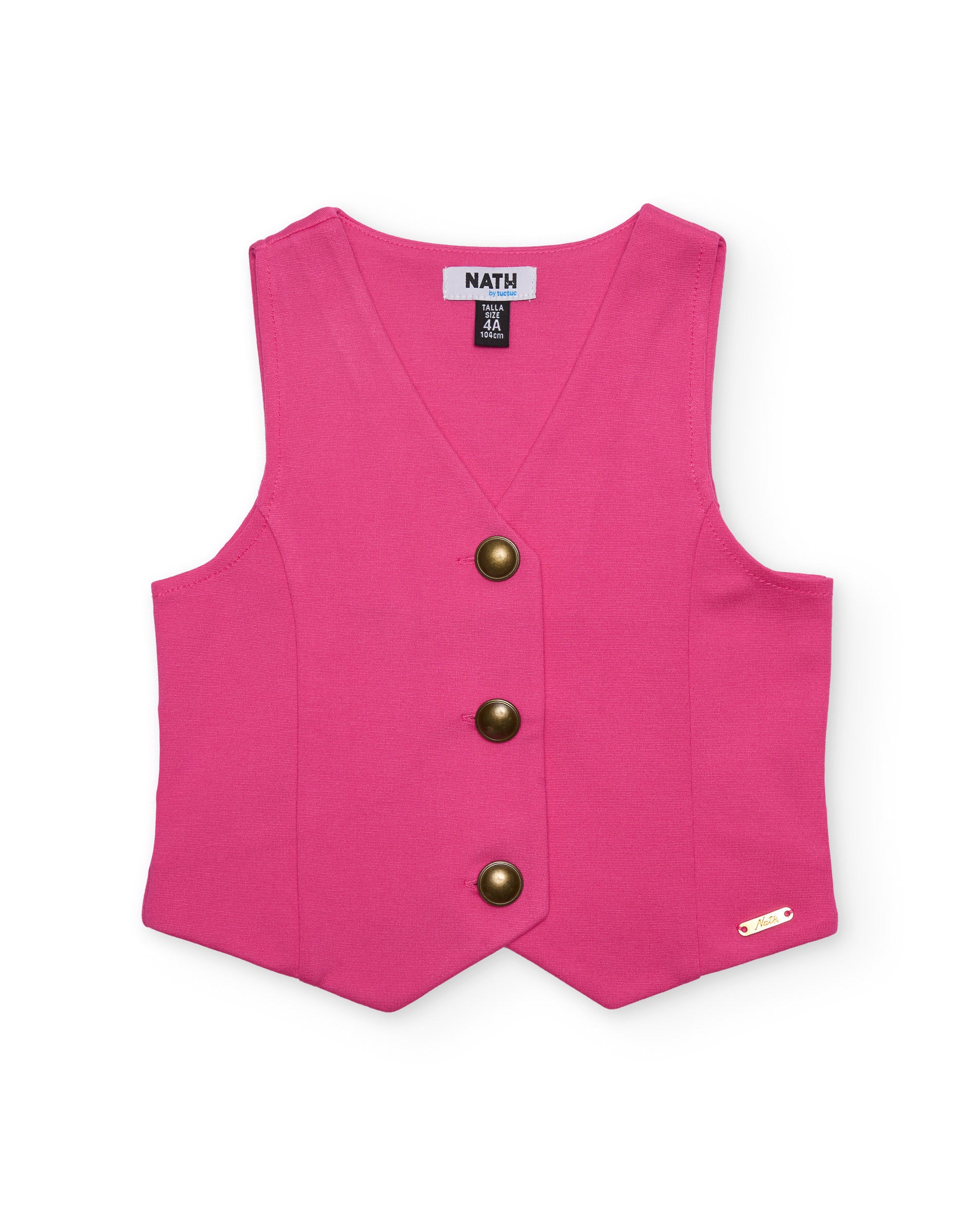 TucTuc Maglioni Gilet Bambina Fucsia Bottoni Metallici