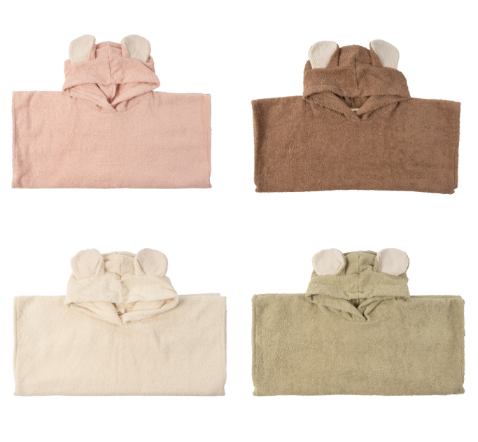 Woolly Organic After Bath poncho bimbo orecchie topo cotone bio