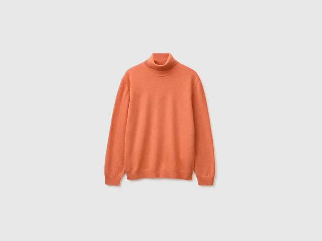 United Colors of Benetton Dolcevita Arancione Maglione Lana Merino M