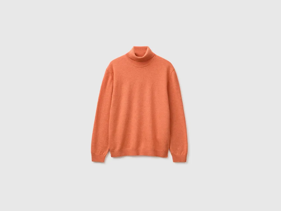 United Colors of Benetton Dolcevita Arancione Maglione Lana Merino M