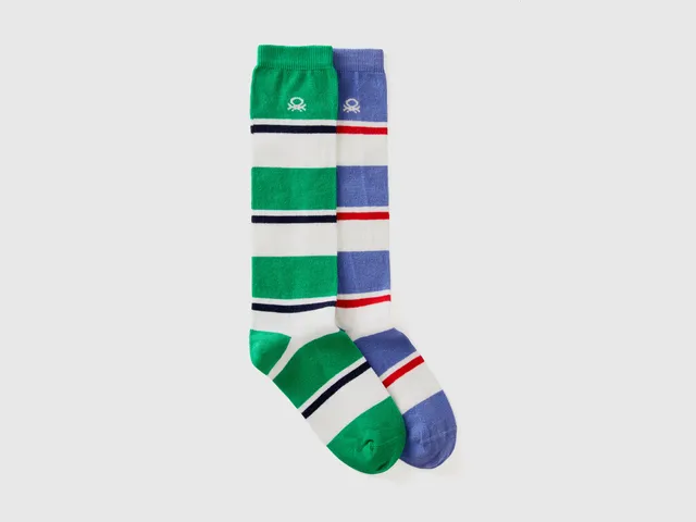 United Colors of Benetton Calze Ginocchio Cotone Righe 2 Paia 3-4