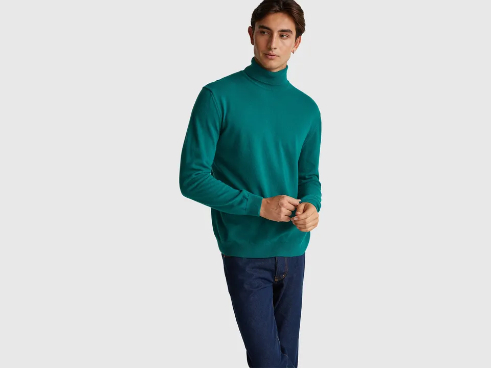 United Colors of Benetton Dolcevita Lana Merino Verde Bosco L