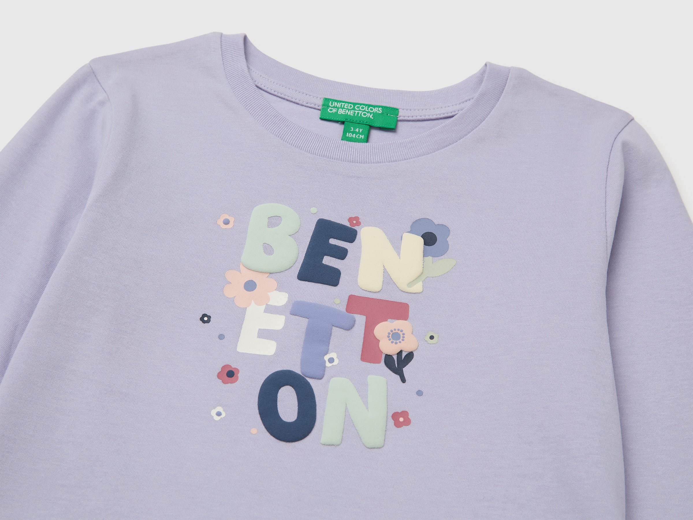 United Colors of Benetton T-shirt bimbo cotone bio maniche lunghe