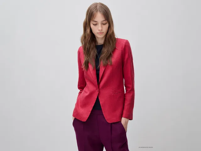United Colors of Benetton giacca lino 44 monopetto puro lino