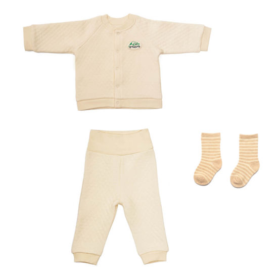 Pamboo Organic Set neonato 3 pezzi cotone bio panna